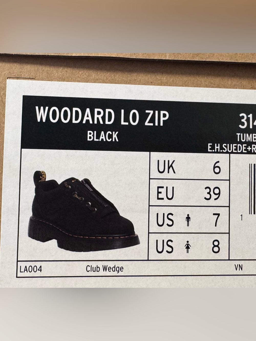 Dr. Martens Black Woodard Lo Zip Club Wedge Boots